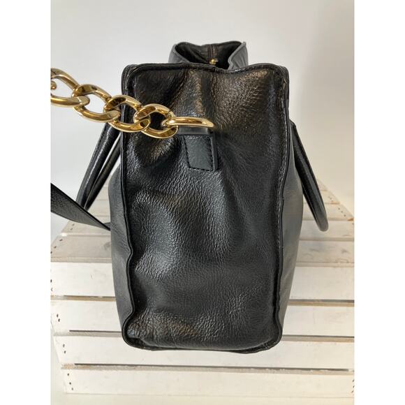 MICHAEL KORS, LARGE BLACK LEATHER SHOULDER BAG, HANDBAG - Picture 7 of 16